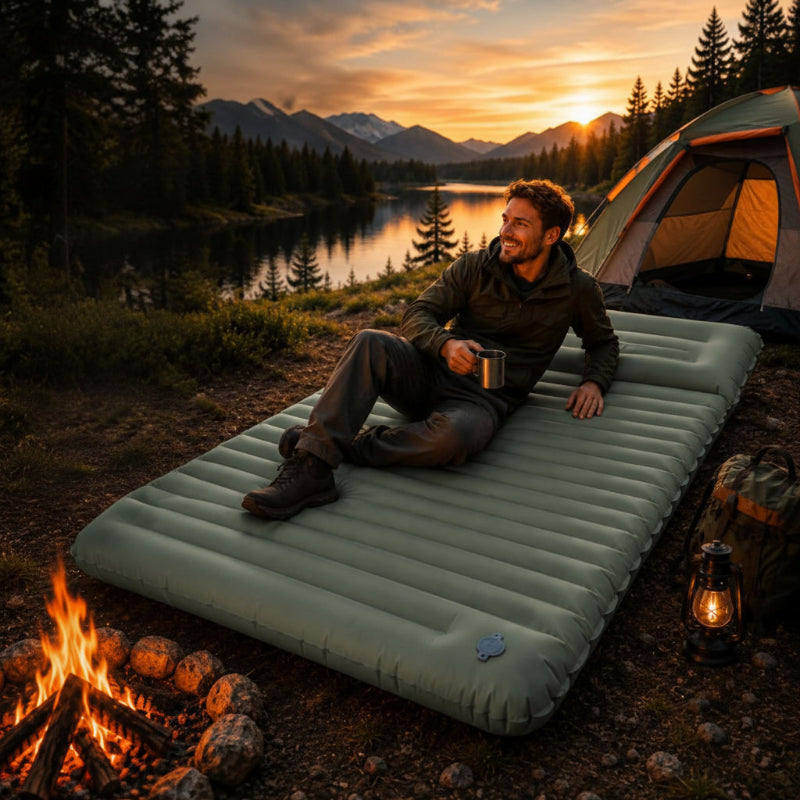 Matelas gonflable 2 personnes TrailComfort Duo pompe intégrée.