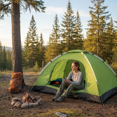 Tente pour bivouac Refuge Nomade femme installation foret bivouac