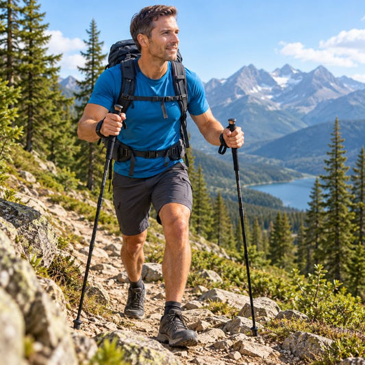 Baton de marche AeroTrek Carbon homme randonnée sur sentier montagne