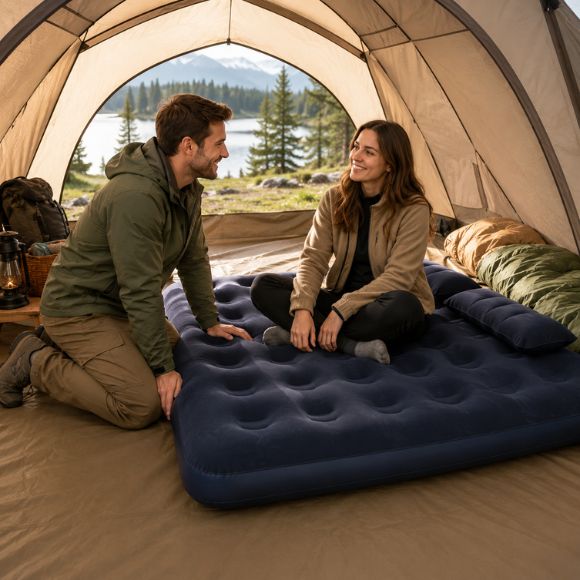 Matelas gonflable 2 personnes Comfort Royal installé dans une tente.