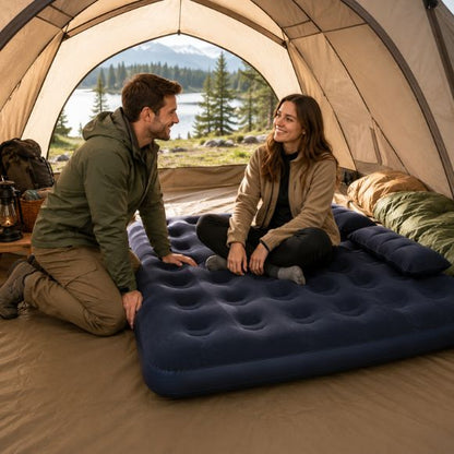 Matelas gonflable 2 personnes Comfort Royal installé dans une tente.