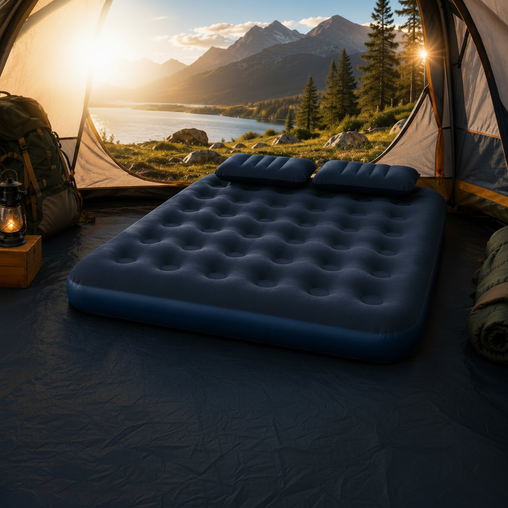 Matelas gonflable 2 places de camping Comfort Royal avec dimensions 203 x 152 cm.