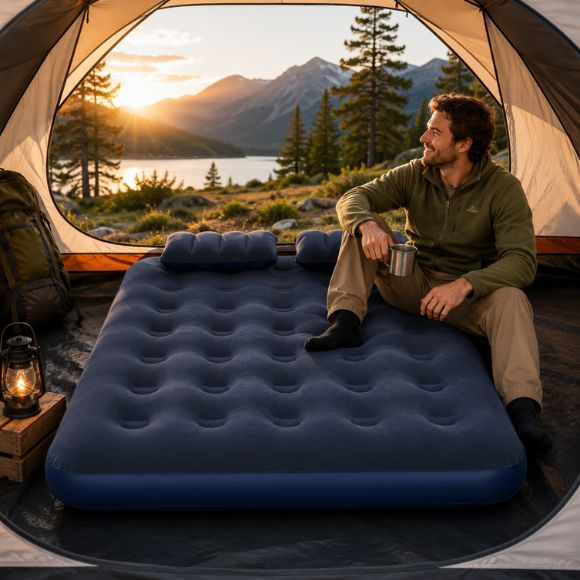 matelas gonflable 2 places Comfort Royal camping homme assied