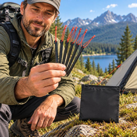 Piquet de tente PlumeTrek six piquets ultralégers avec sac randonnée