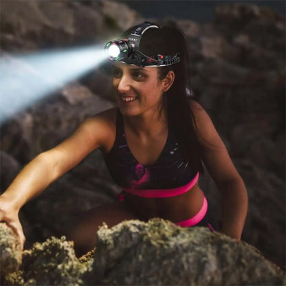 Lampe frontale puissante pour escalade nocturne en montagne
