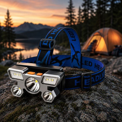 Lampe frontale rechargeable Explorer Pro style bleu camping