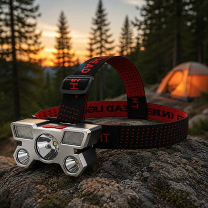Lampe frontale rechargeable Explorer Pro style rouge camping