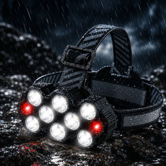 Lampe frontale rechargeable AuroLux étanche sous forte pluie