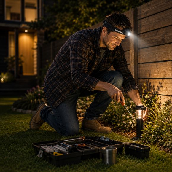 Lampe frontale rechargeable bricolage jardin mains libres éclairage précis nocturne