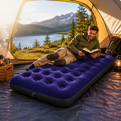 Matelas Gonflable 1 Personne TrailRest Solo offrant un confort luxueux pour le camping.