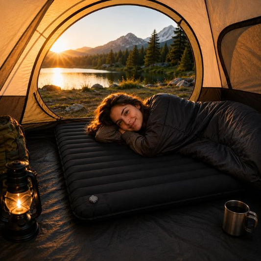 Matelas gonflable 2 personnes TrailComfort Duo pompe intégrée.