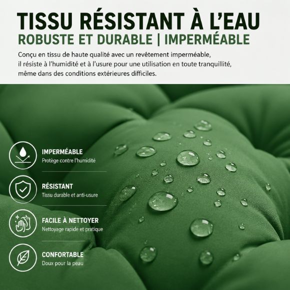 Matelas gonflable 2 personnes avec tissu imperméable haute résistance, conçu pour le camping, la randonnée et les nuits en plein air, offrant durabilité, confort et protection contre l'humidité.