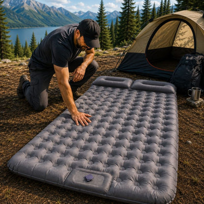 Matelas gonflable DuoRest double testé pour son confort au camping.