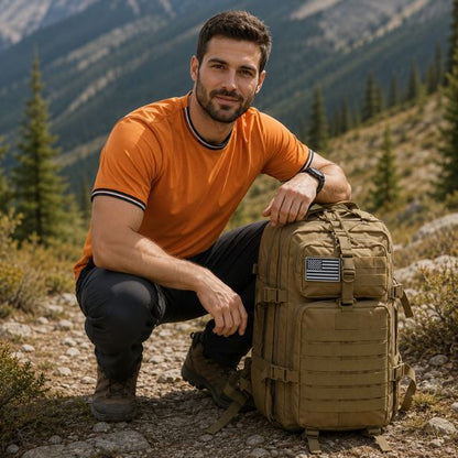 Sac à dos randonnée homme L'tactique accroupi en mode témoignage