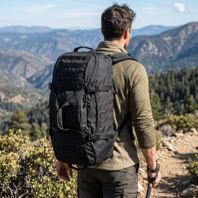 Sac à dos de randonnée ExpeditionX sur sentier de montagne
