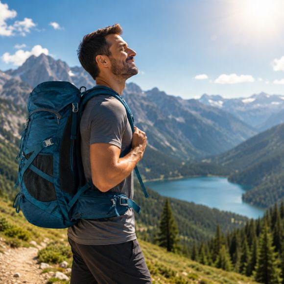 Sac à dos pour randonnée AltitudeX offrant confort et dos ventilé en montagne.