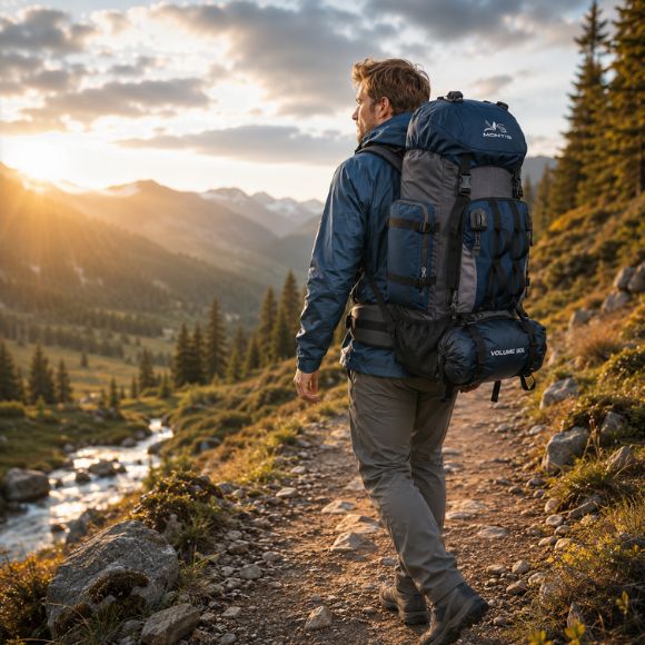 Sac à dos pour randonnée Montis sur sentier de montagne