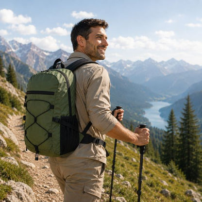 Sac à dos pour randonnée RandoryX homme marche confortablement avec bâtons