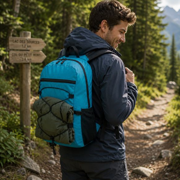 Sac à dos pour randonnée RandoryX veste fixée extérieure sentier ensoleillé