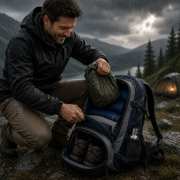 Sac à dos pour randonnée SentierX équipement parfaitement sec après pluie