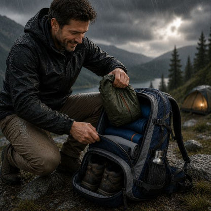 Sac à dos pour randonnée SentierX équipement parfaitement sec après pluie