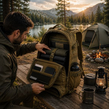 Sac à dos pour randonnée SentinelX compartiments MOLLE organisation bivouac