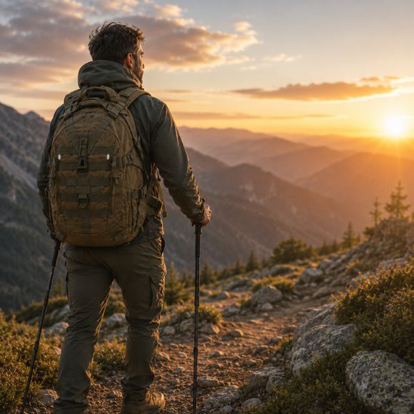 Sac à dos pour randonnée SentinelX au sommet au coucher soleil