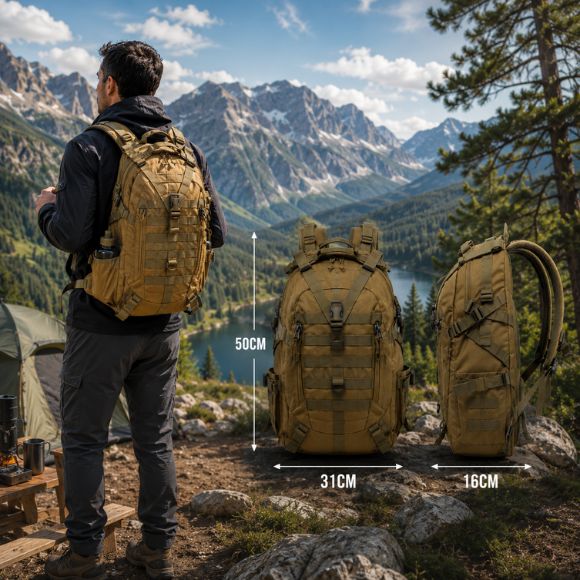 Sac à dos pour randonnée SentinelX dimensions 50x31x16 montagne