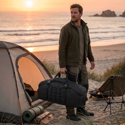 Sac à dos pour randonnée transporté vers un bivouac