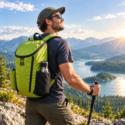 Sac à dos pour randonnée trailnova devant panorama de montagne