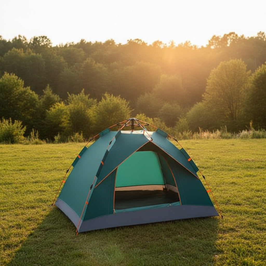 Tente de camping 2 personnes Libre Horizon près des randonneurs