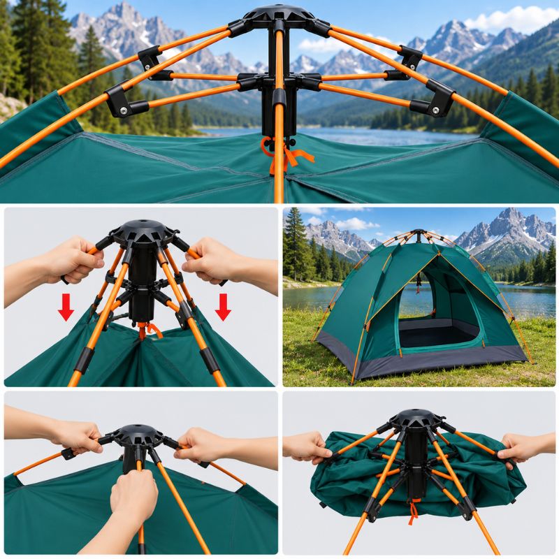Tente de camping 2 personnes Libre Horizon au bivouac automnal