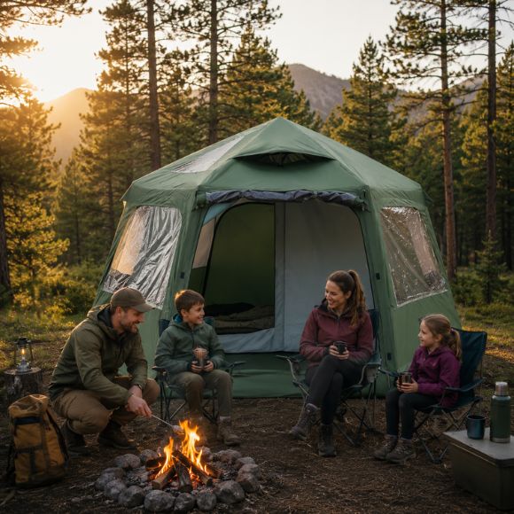 tente gonflable refuge express famille feux camps.