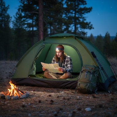 Tente pour bivouac Refuge Nomade homme installation en foret 