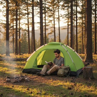 Tente pour bivouac Refuge Nomade homme bivouac installation foret