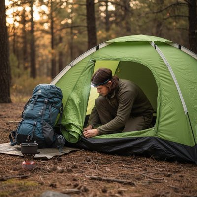 Tente pour bivouac Refuge Nomade installation en foret