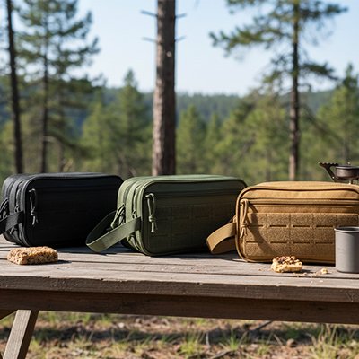 Trousse de toilette homme arbres foret table tasse collation
